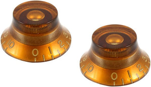ALLPARTS PK-0140-022 Vintage Style Bell Knobs - Amber (Pack of 2) | Zoso Music Sdn Bhd