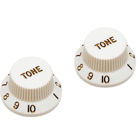 ALLPARTS PK-0153-025 Tone Knobsfor Stratocaster - White (Pack of 2) | Zoso Music Sdn Bhd