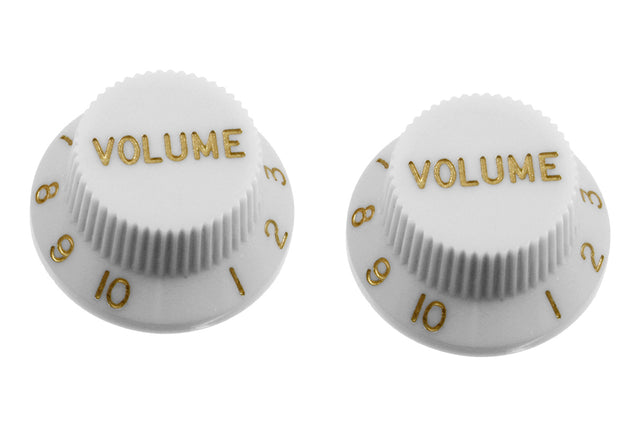 ALLPARTS PK-0154-025 Volume Knobs for Stratocaster - White (Pack of 2)  | Zoso Music Sdn Bhd