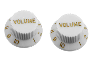 ALLPARTS PK-0154-025 Volume Knobs for Stratocaster - White (Pack of 2)  | Zoso Music Sdn Bhd
