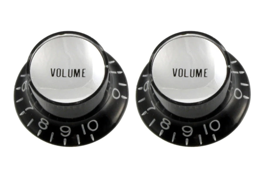 ALLPARTS PK-0184-023 Volume Reflector Knobs - Black (Pack of 2) | Zoso Music Sdn Bhd
