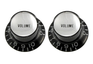 ALLPARTS PK-0184-023 Volume Reflector Knobs - Black (Pack of 2) | Zoso Music Sdn Bhd