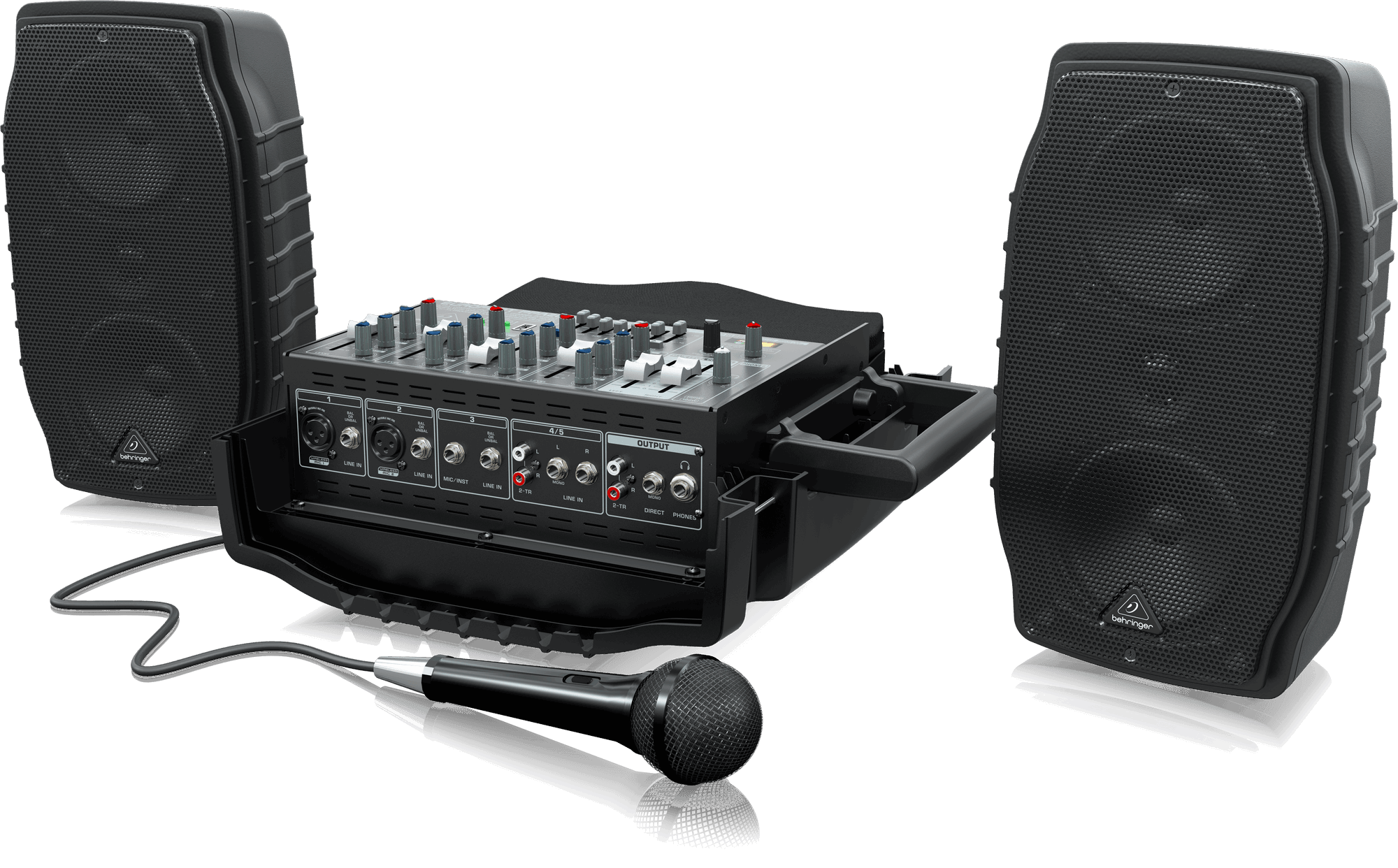 Behringer Europort PPA200 200-Watt Powered Mixer with FREE Microphone and Cable (PPA-200) | BEHRINGER , Zoso Music