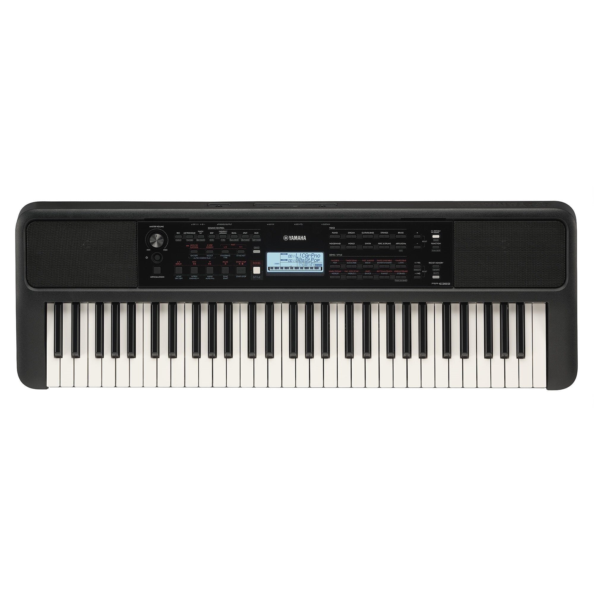 Yamaha Keyboards PSR-E383 61-Keys Portable Keyboard with Original Adapter | Zoso Music Sdn Bhd