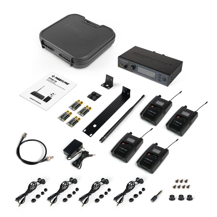 Phenyx Pro PTM-10-4B 500MHz UHF Stereo Wireless In-Ear Monitor System