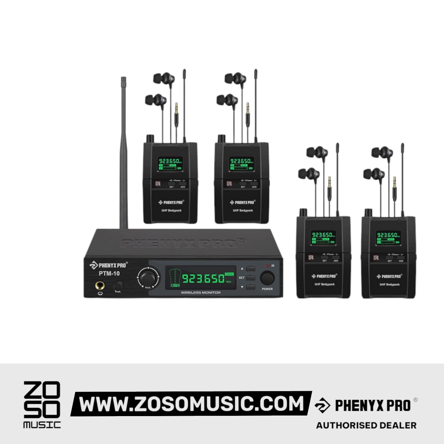 Phenyx Pro PTM-10-4B 500MHz UHF Stereo Wireless In-Ear Monitor System