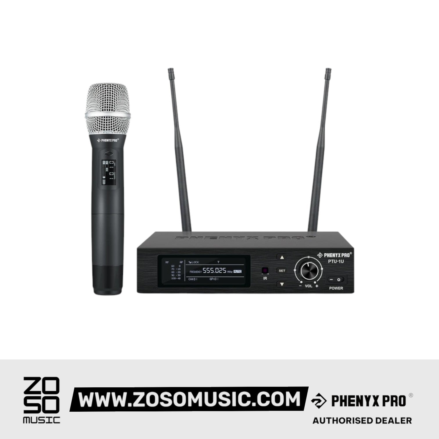 Phenyx Pro Best Budget Wireless PTU-1U-1H UHF Professional Dynamic Microphone, 328ft Range