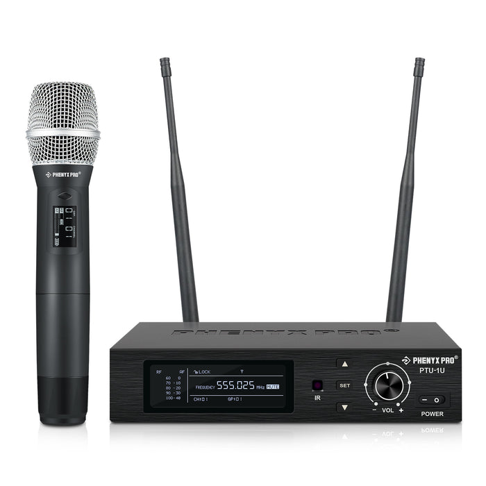 Phenyx Pro Best Budget Wireless PTU-1U-1H UHF Professional Dynamic Microphone, 328ft Range