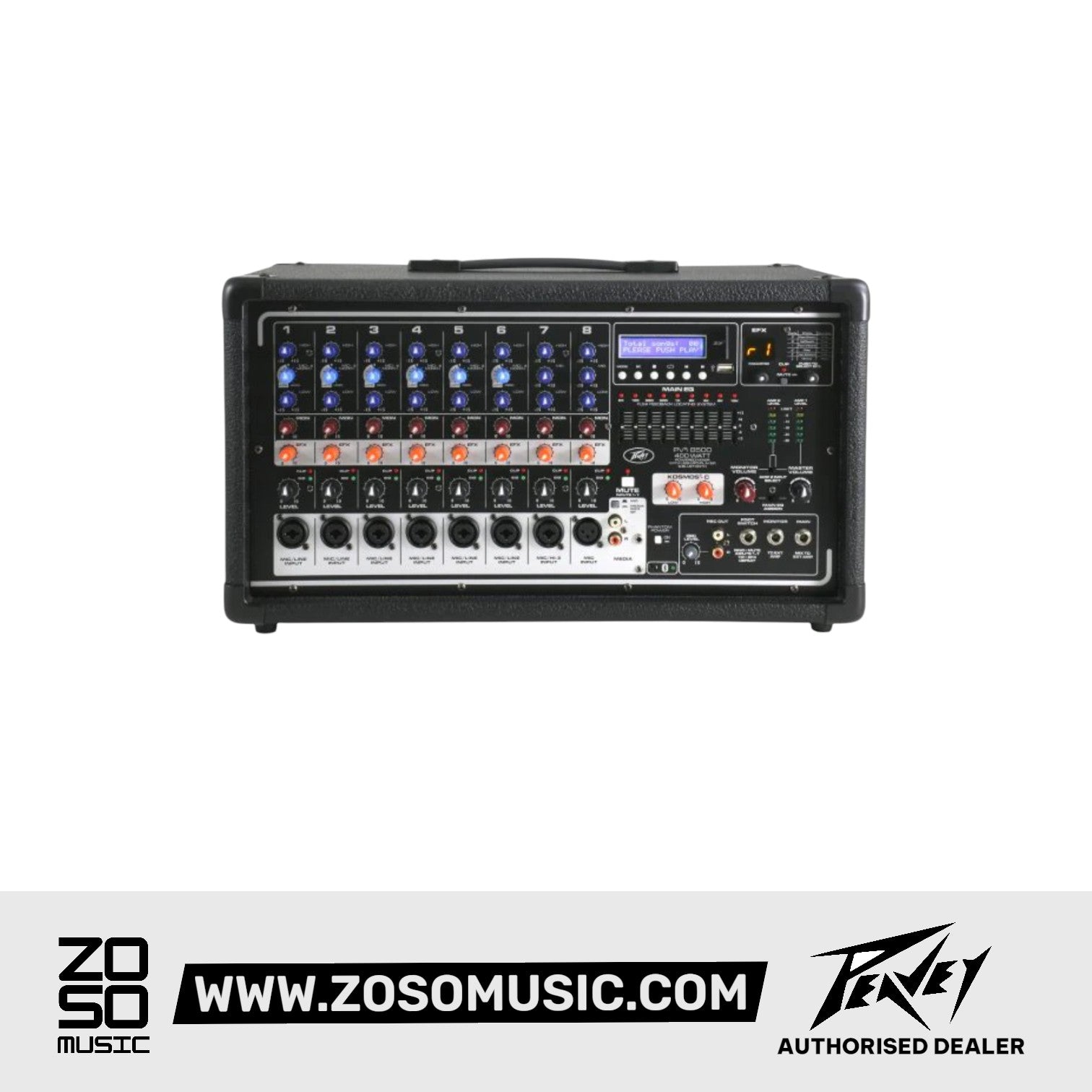 Peavey PVi 8500 8-channel 400W Powered Mixer |  PEAVEY |  MIXER-POWERED |  Zoso Music