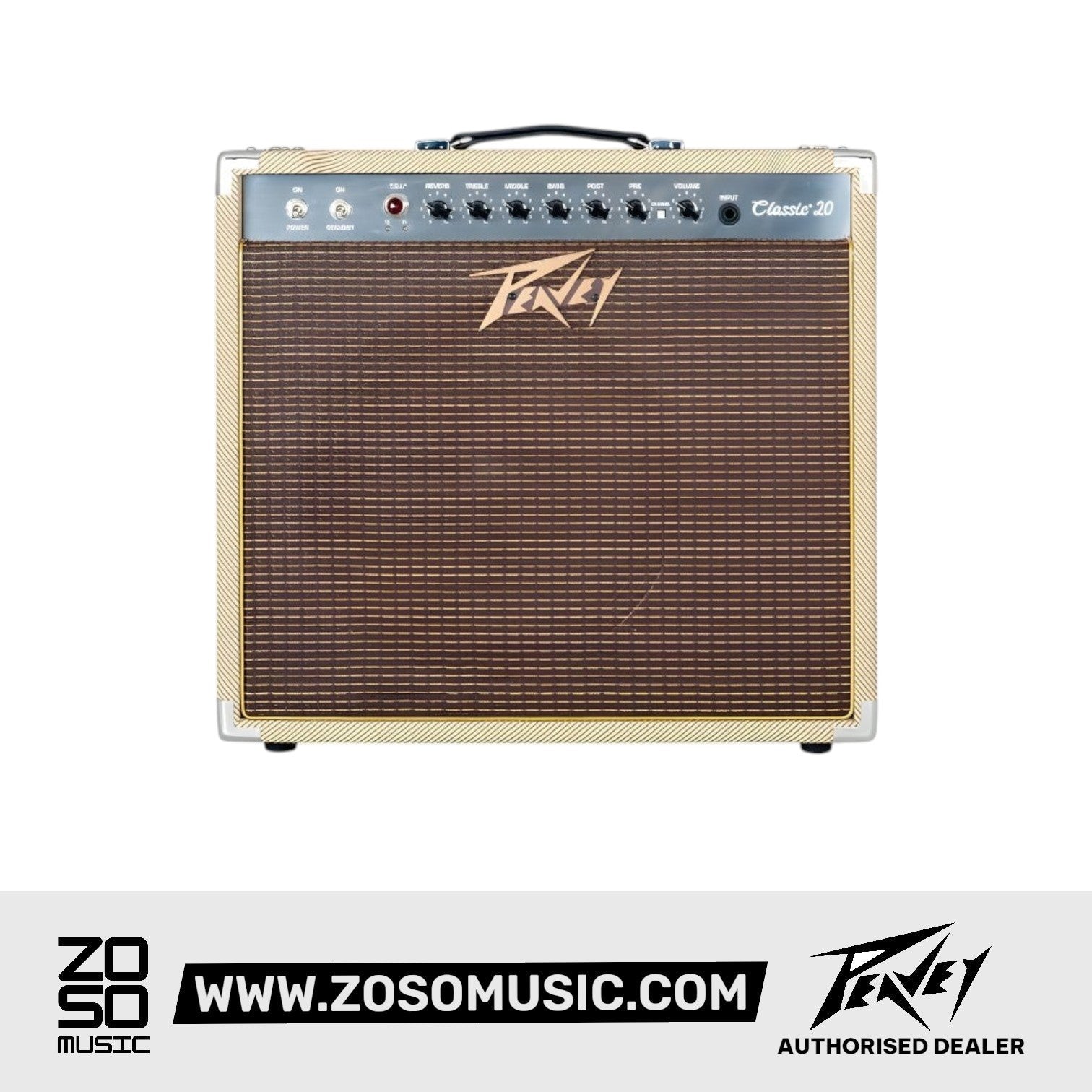 Peavey Classic 20 20-watt 1 x 12-inch Tube Combo Amp - Tweed |  PEAVEY |  AMPLIFIER-ELECTRIC |  Zoso Music