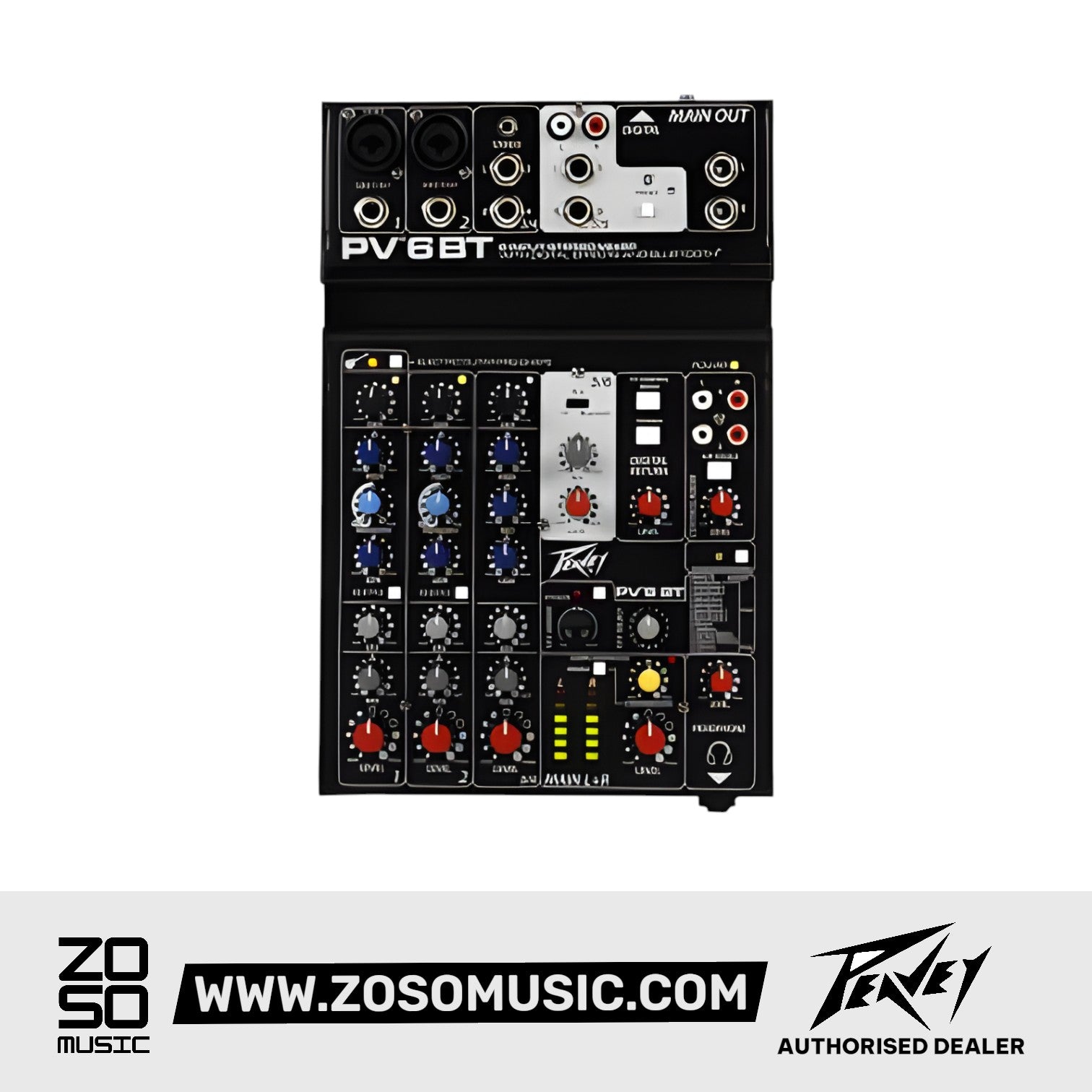 Peavey PV6 BT Mixer with Bluetooth and Effects |  PEAVEY |  MIXER-DIGITAL |  Zoso Music