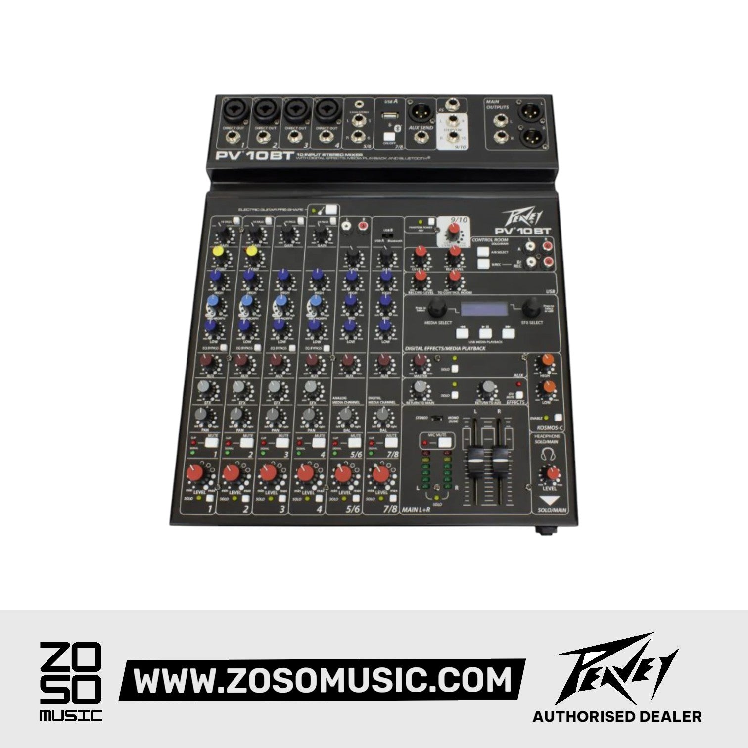 Peavey PV10 BT Mixer with Bluetooth and Effects |  PEAVEY |  MIXER-DIGITAL |  Zoso Music