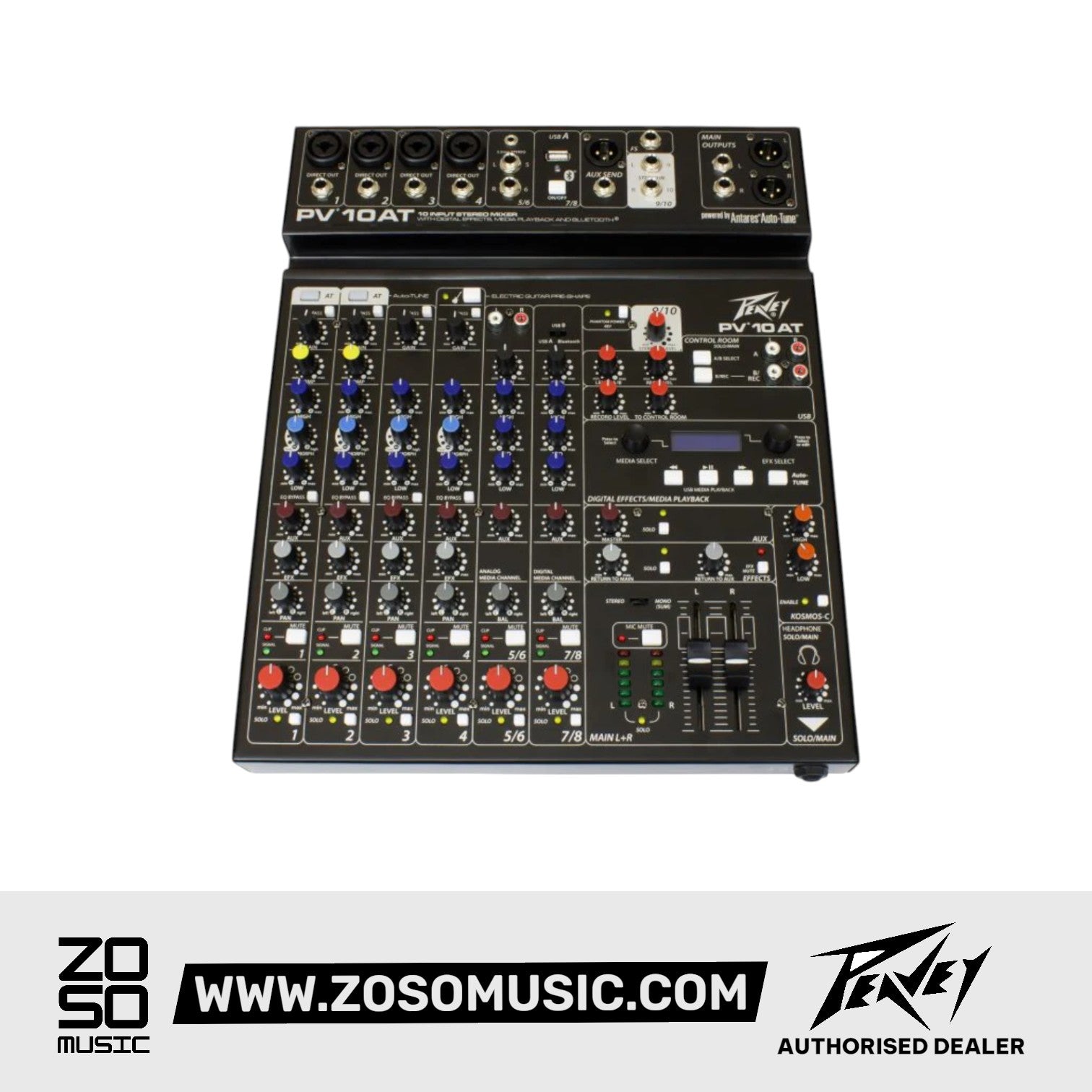Peavey PV10 AT Mixer with Auto-Tune and Bluetooth |  PEAVEY |  MIXER-DIGITAL |  Zoso Music