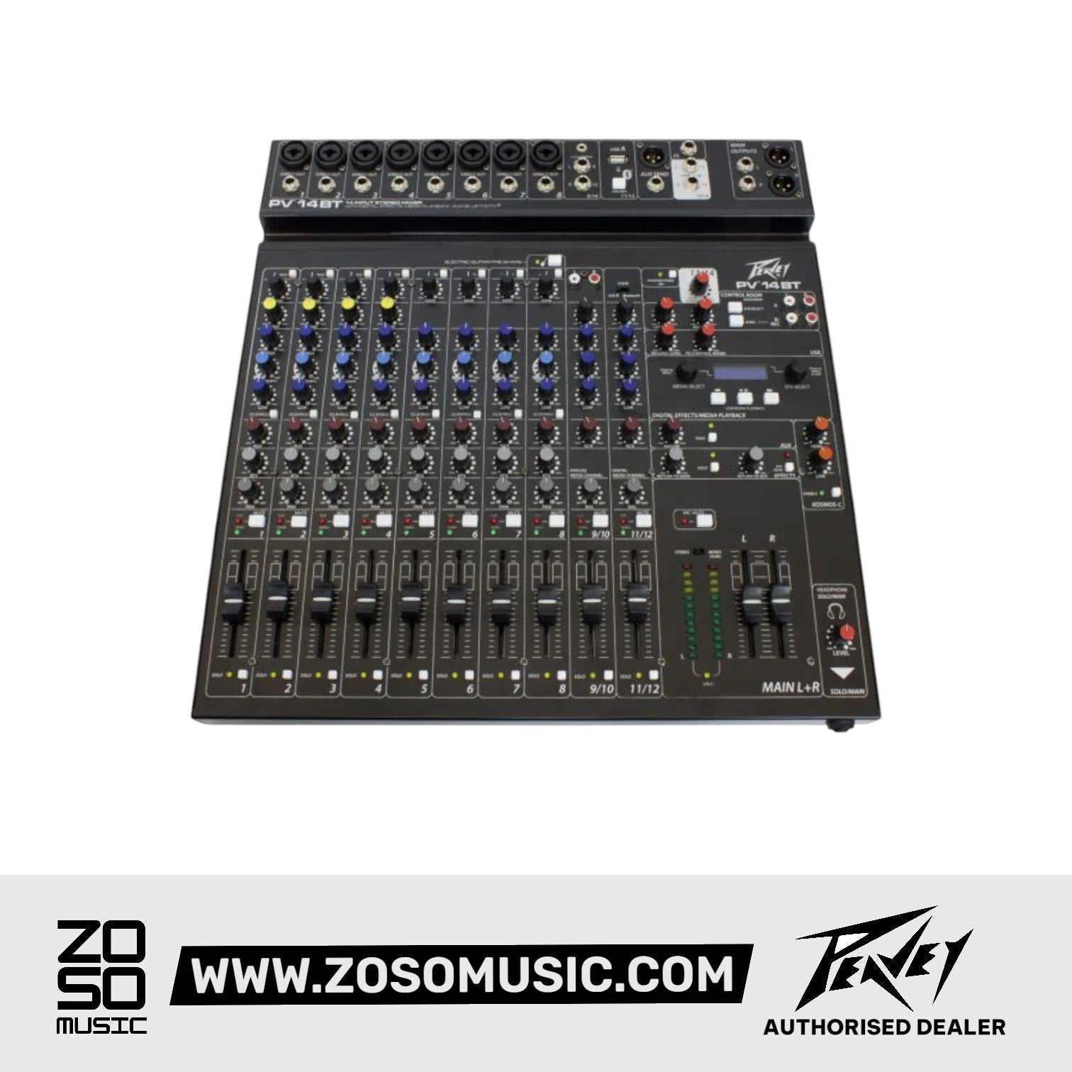 Peavey PV14 BT Mixer with Bluetooth and Effects |  PEAVEY |  MIXER-DIGITAL |  Zoso Music
