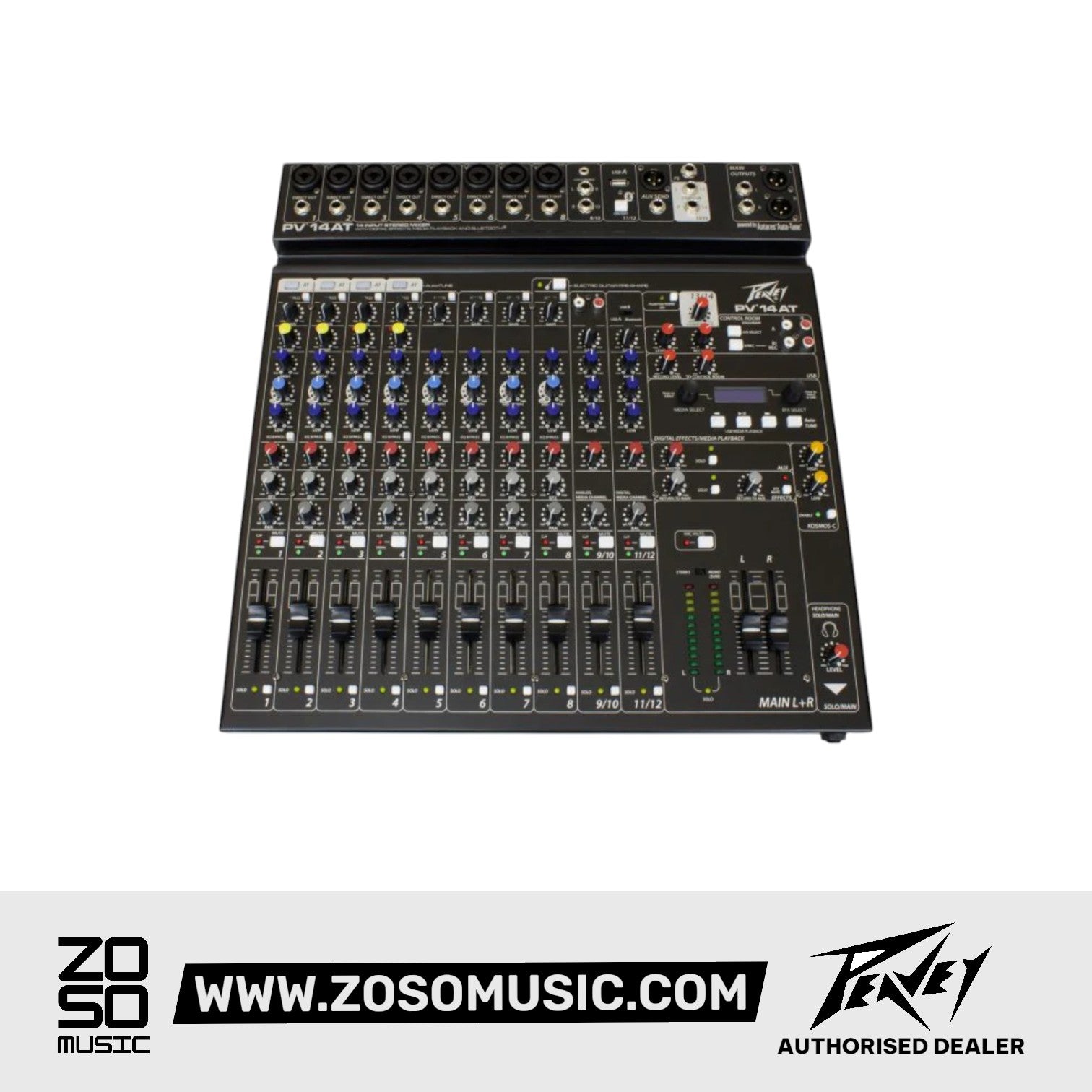 Peavey PV14 AT Mixer with Auto-Tune and Bluetooth |  PEAVEY |  MIXER-DIGITAL |  Zoso Music