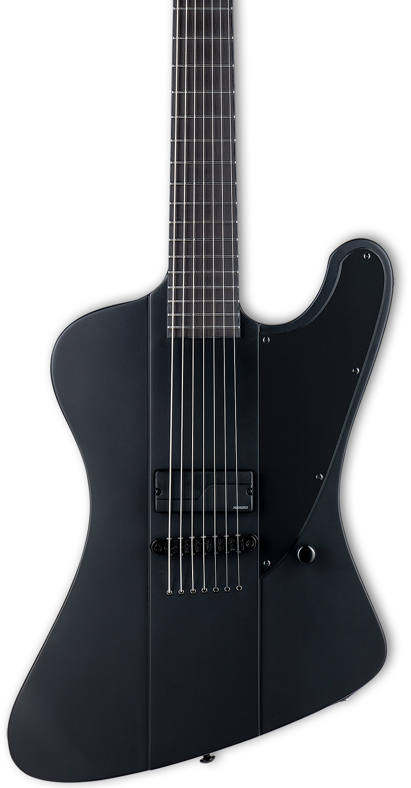 ESP LTD Phoenix-7 Baritone Black Metal Electric Guitar - Black Satin