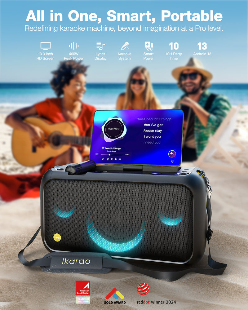 Ikarao Break X1 Portable Party Karaoke Machine |  IKARAO |  BLUETOOTH KARAOKE SPEAKER |  Zoso Music