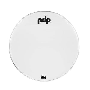 DW PDP 18" Bass Drum Resonant Logo Head, White Coated  | Zoso Music Sdn Bhd