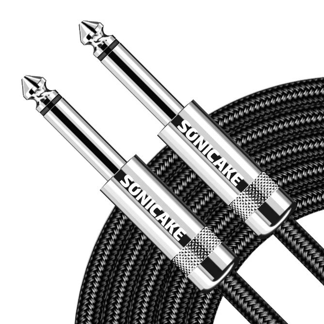 SONICAKE QGC-23 20ft / 6m Braided Guitar Cable (Straight to Straight) - Black | Zoso Music Sdn Bhd