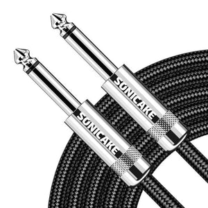SONICAKE QGC-23 20ft / 6m Braided Guitar Cable (Straight to Straight) - Black | Zoso Music Sdn Bhd