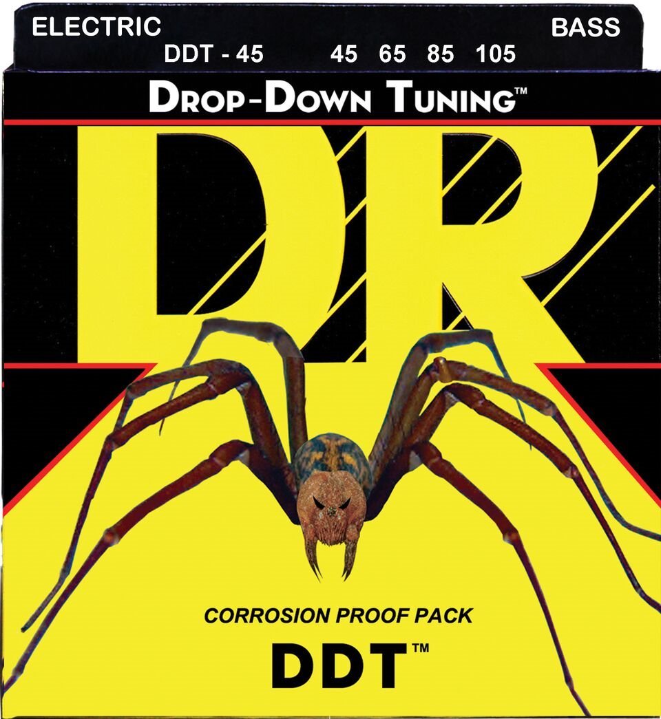 DR Strings DDT-45 DROP DOWN TUNING Stainless Steel Bass Strings | 4-String Medium (045 - 105)