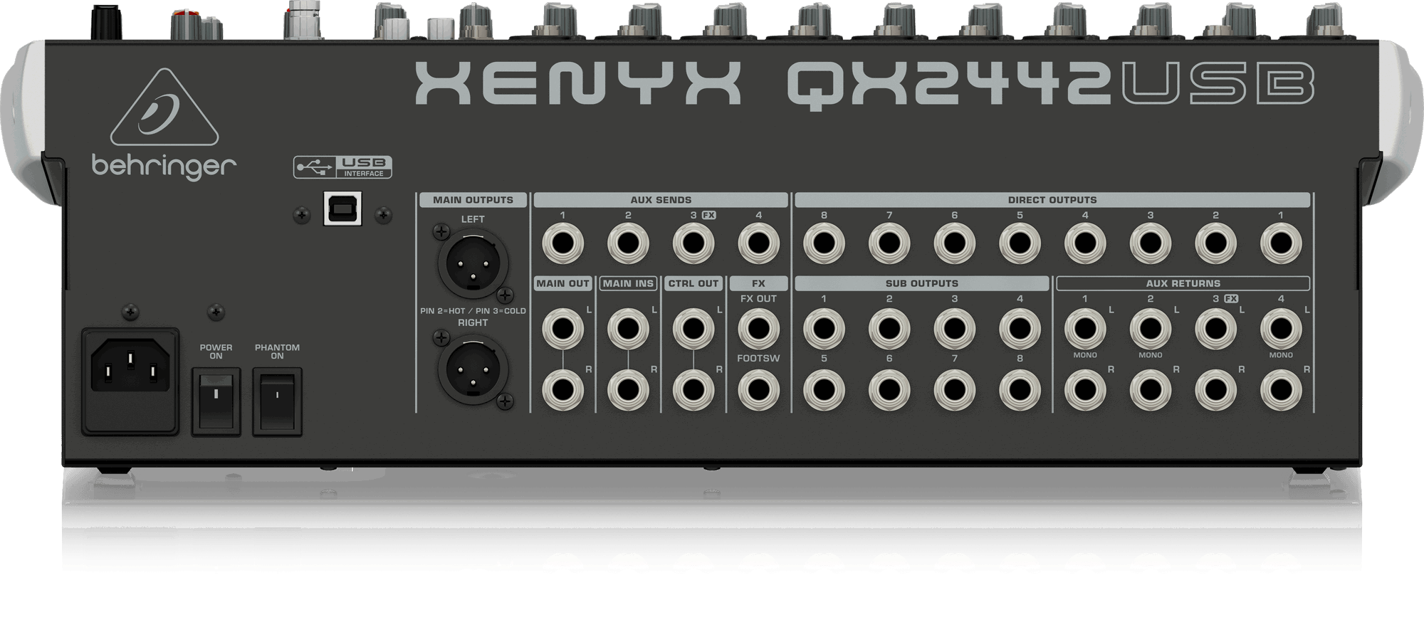 Behringer Xenyx QX2442USB Mixer with USB and Effects (Xenyx-QX2442USB) | BEHRINGER , Zoso Music