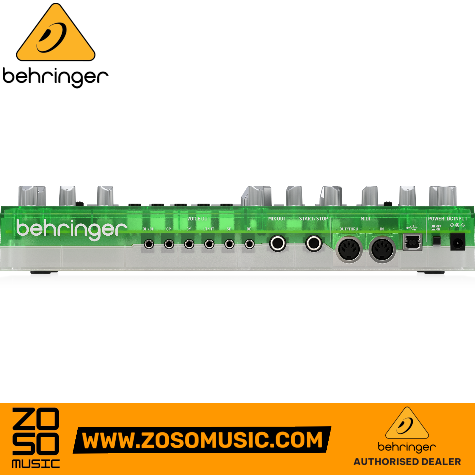 Behringer RD-6-LM Analog Drum Machine - Green Translucent | BEHRINGER , Zoso Music