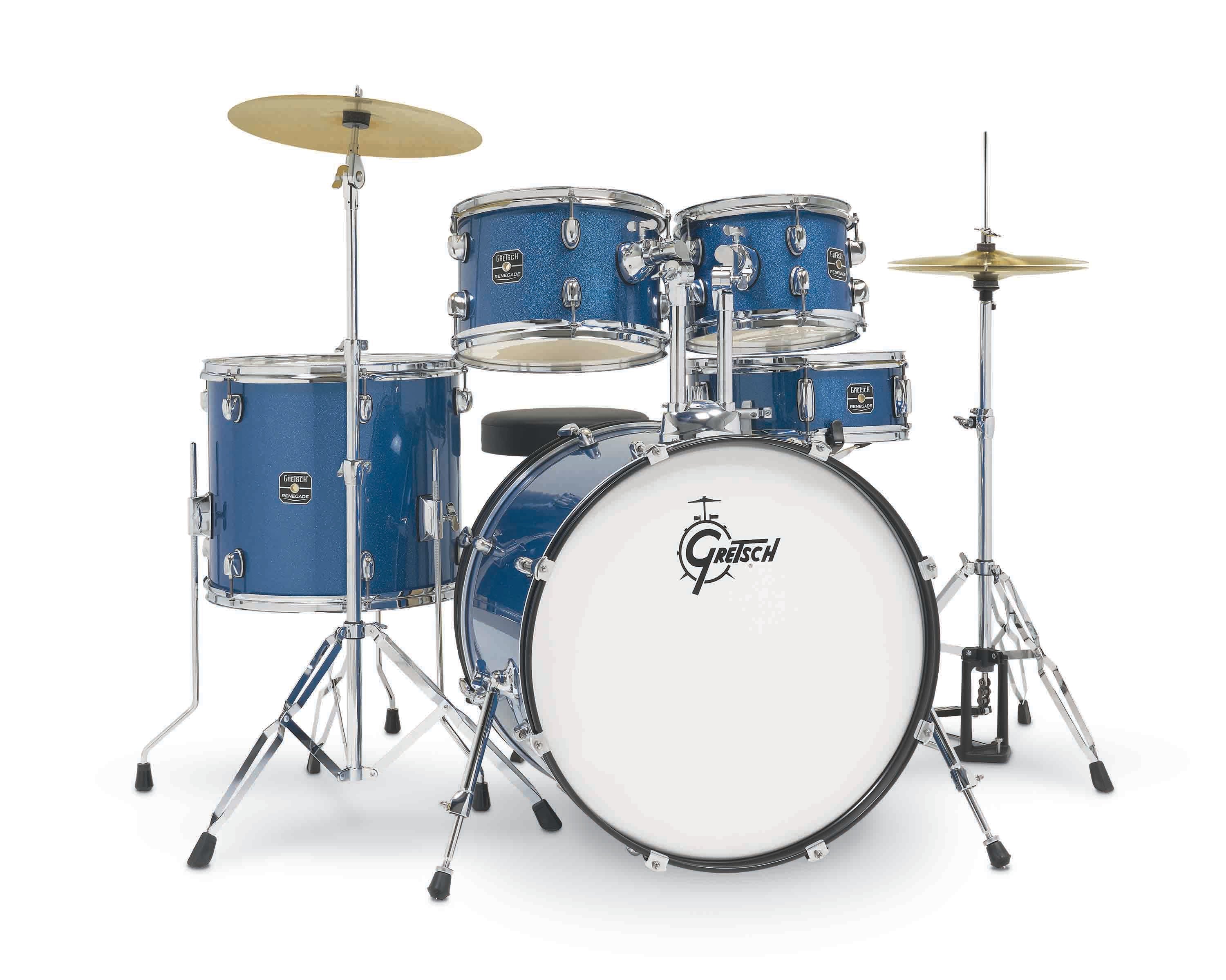 Gretsch RGE625BS Renegade 5-Piece Drum Kit w/Hardware+Cymbals(13H+15CR), Blue Sparkle |  GRETSCH DRUMS |  DRUM-ACOUSTIC |  Zoso Music