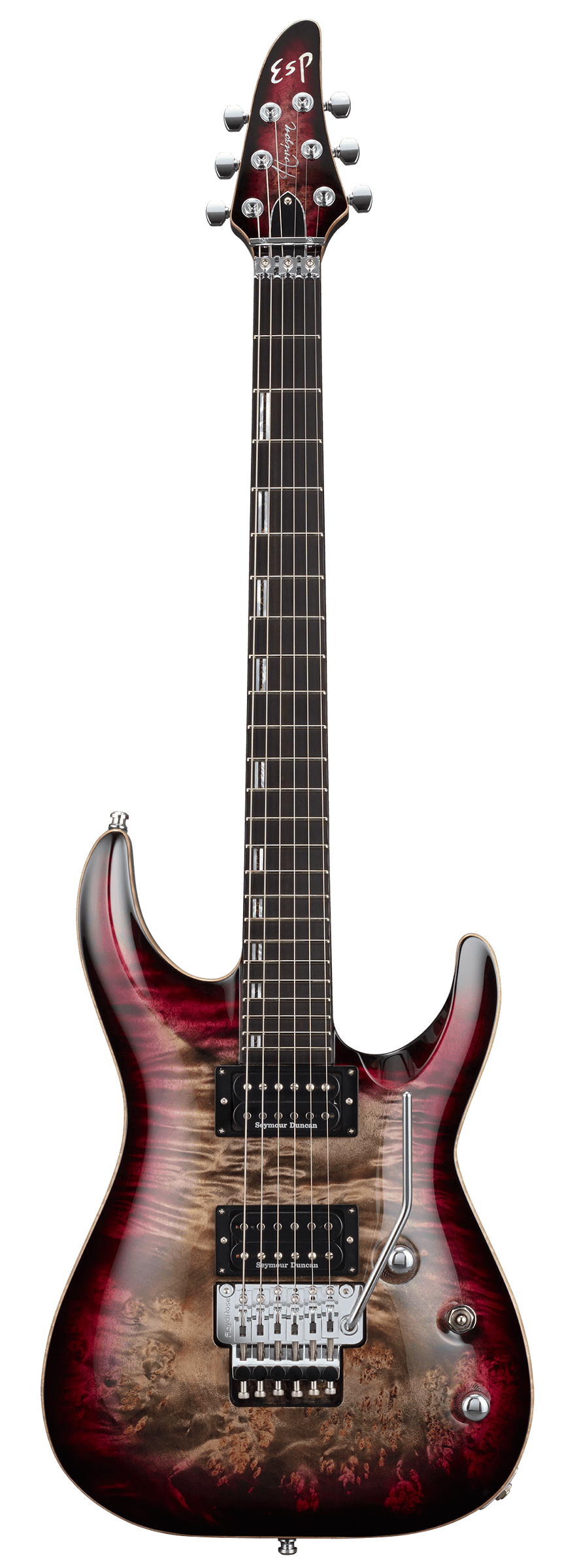 ESP Original HORIZON-CTM FR/Burl Maple - Reptile Red Burst [MIJ - Made in Japan] |  ESP |  BASS GUITAR |  Zoso Music