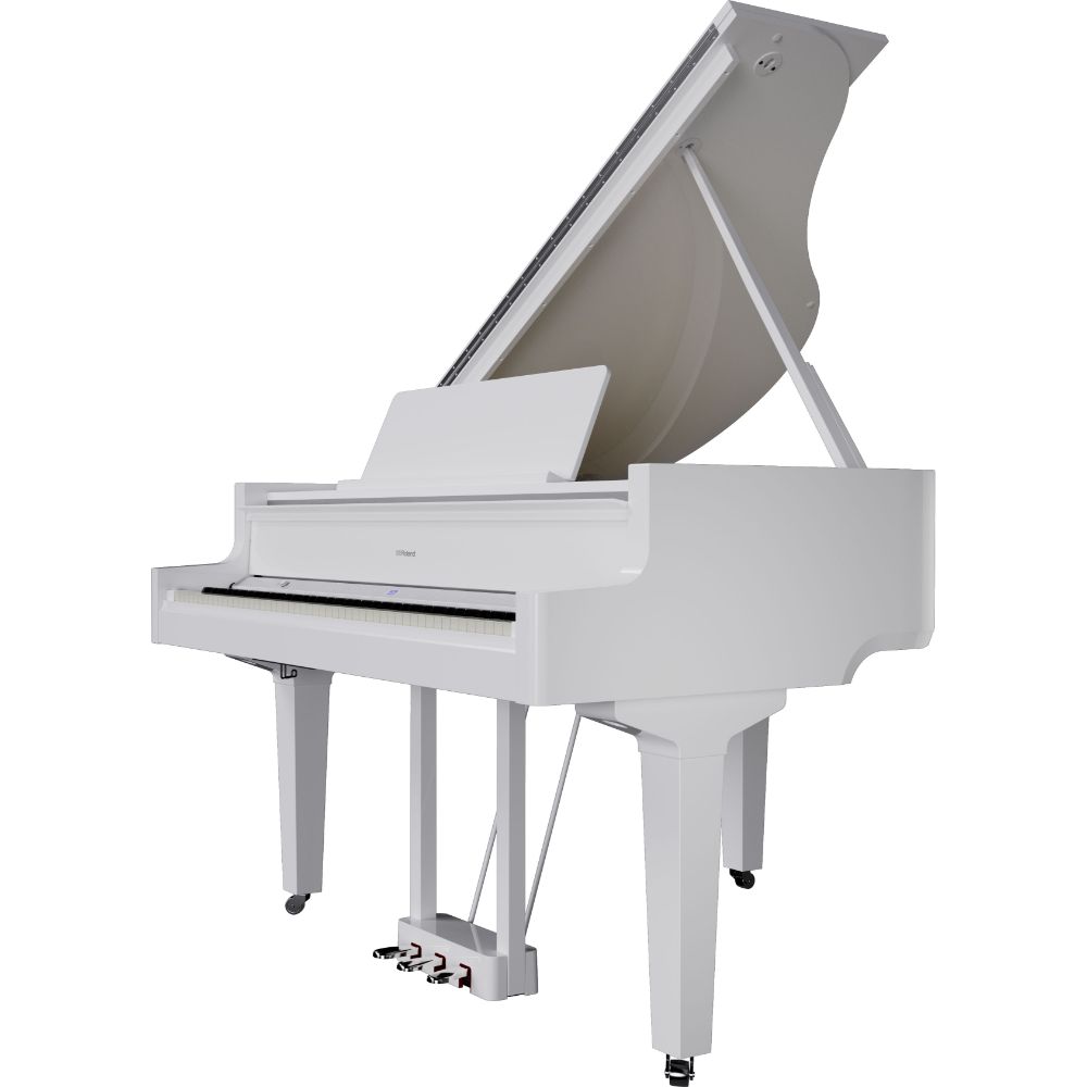 Roland GP-9 Digital Grand Piano with Bench - Polished White | Zoso Music Sdn Bhd