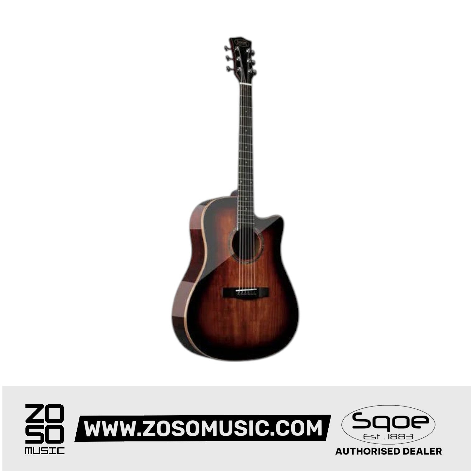 SQOE S370-FG 41 inch Solid Top Acoustic Guitar