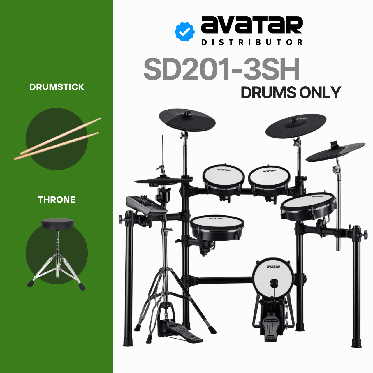Avatar SD201-3SH Digital Drum Mesh Head
