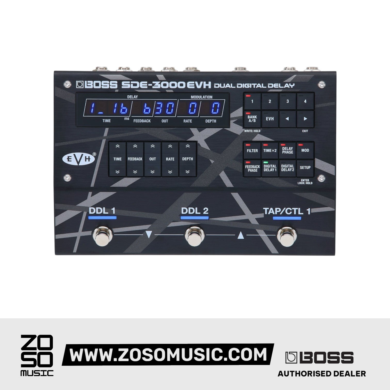 Boss SDE-3000EVH Dual Digital Delay Pedal | Zoso Music Sdn Bhd