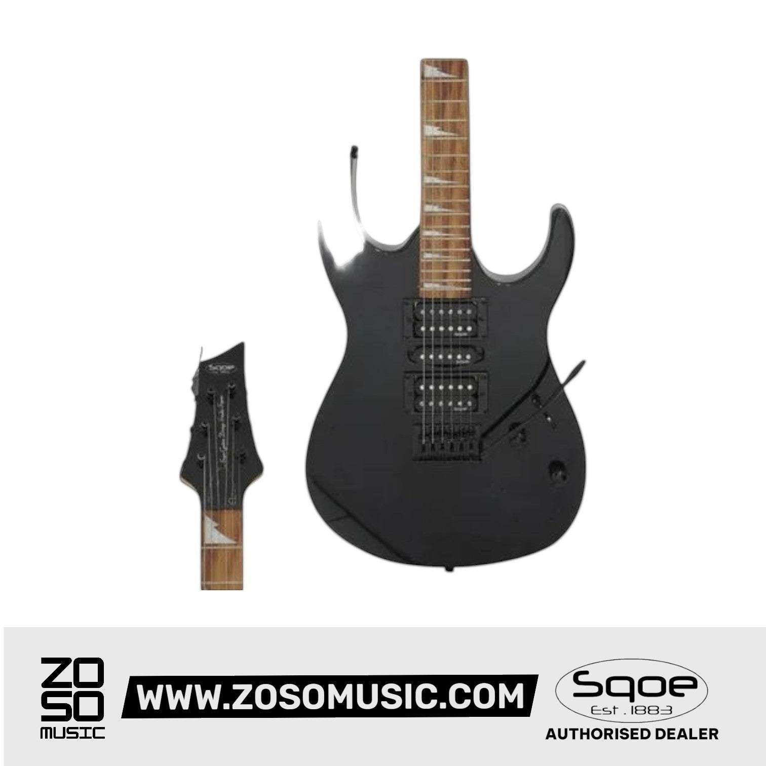 SQOE SEIB-370 Soloist Body HSH Electric Guitar with Rosewood Fretboard