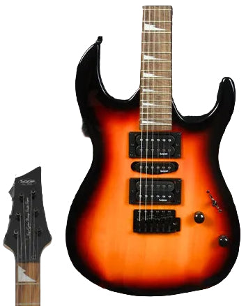 SQOE SEIB-370 Soloist Body HSH Electric Guitar with Rosewood Fretboard