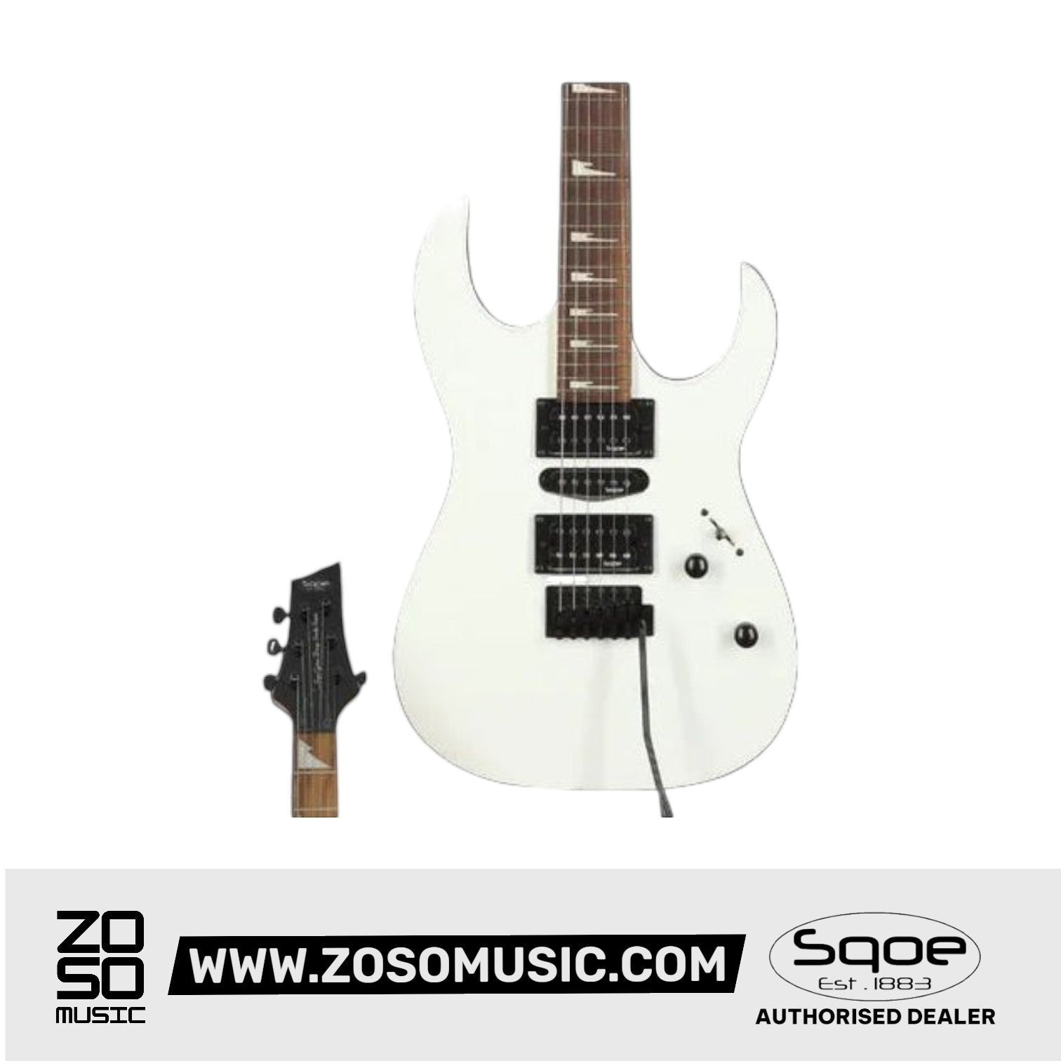 SQOE SEIB-370 Soloist Body HSH Electric Guitar with Rosewood Fretboard