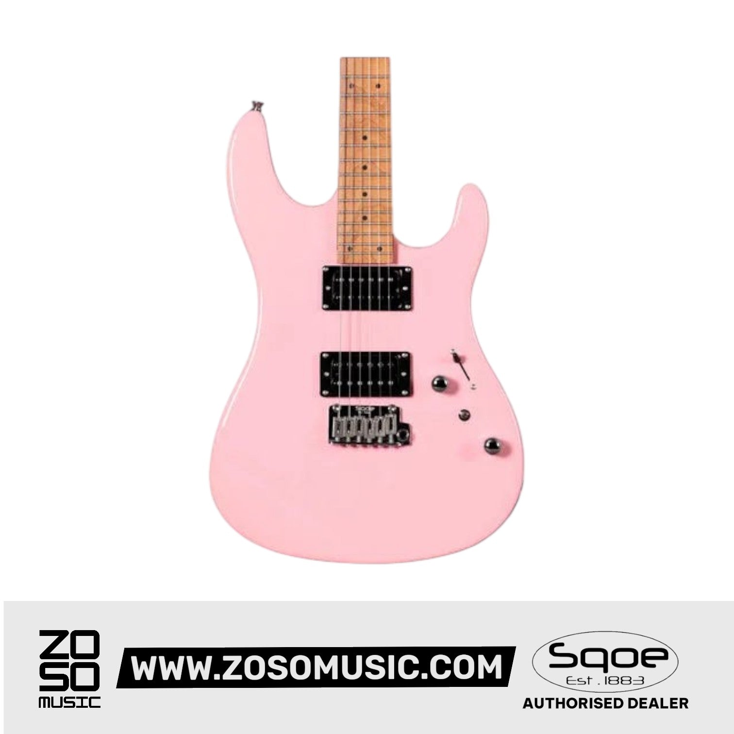 SQOE SEIB450 Double Cutaway Body HH Electric Guitar Roasted Maple Fretboard