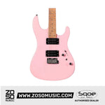 SQOE SEIB450 Double Cutaway Body HH Electric Guitar Roasted Maple Fretboard