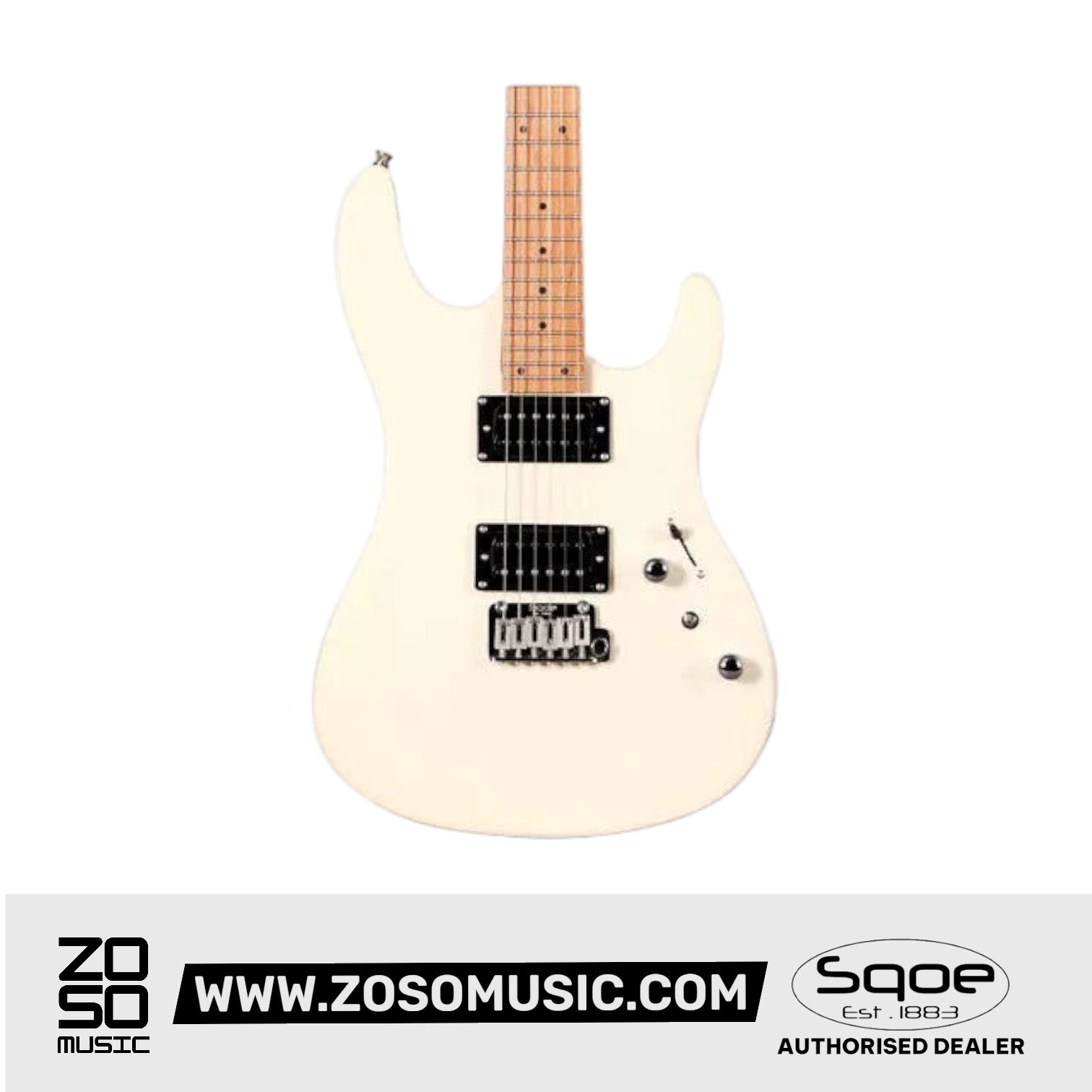 SQOE SEIB450 Double Cutaway Body HH Electric Guitar Roasted Maple Fretboard