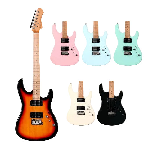 SQOE SEIB450 Double Cutaway Body HH Electric Guitar Roasted Maple Fretboard | Zoso Music Sdn Bhd