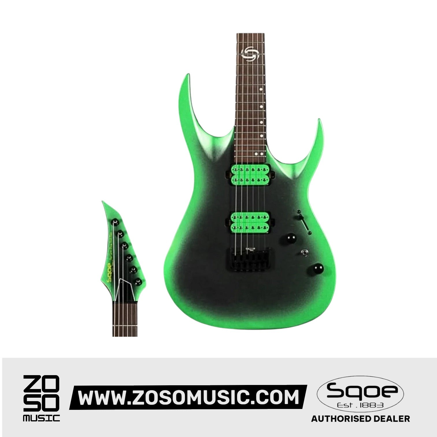 SQOE SEIB780 HH Electric Guitar with Roasted Maple Neck