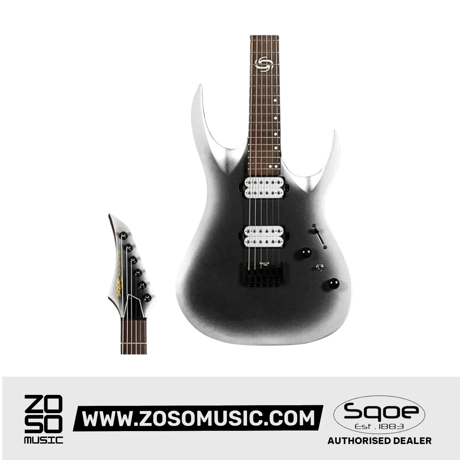 SQOE SEIB780 HH Electric Guitar with Roasted Maple Neck