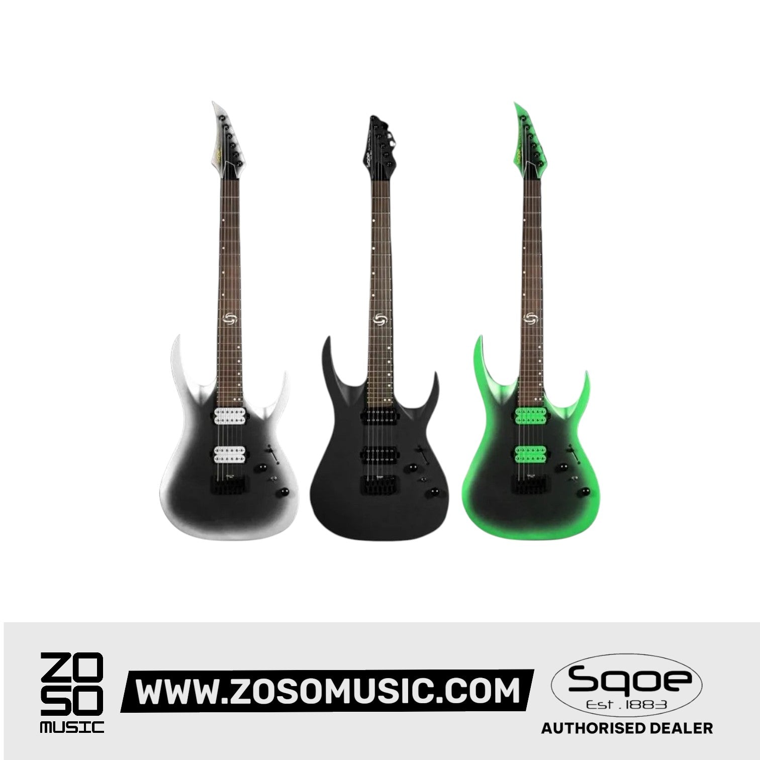 SQOE SEIB780 HH Electric Guitar with Roasted Maple Neck | Zoso Music Sdn Bhd