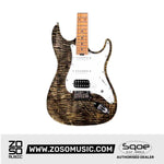 SQOE SEIB900 HSS Roasted Maple Series Electric Guitar with Tremolo