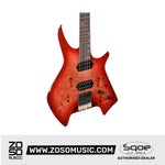 SQOE SEIB992 Headless Burl Maple, Mahogany HH Electric Guitar