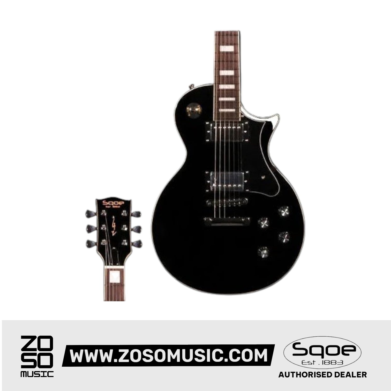 SQOE SELP110 Les Paul Body HH Electric Guitar Rosewood Fretboard