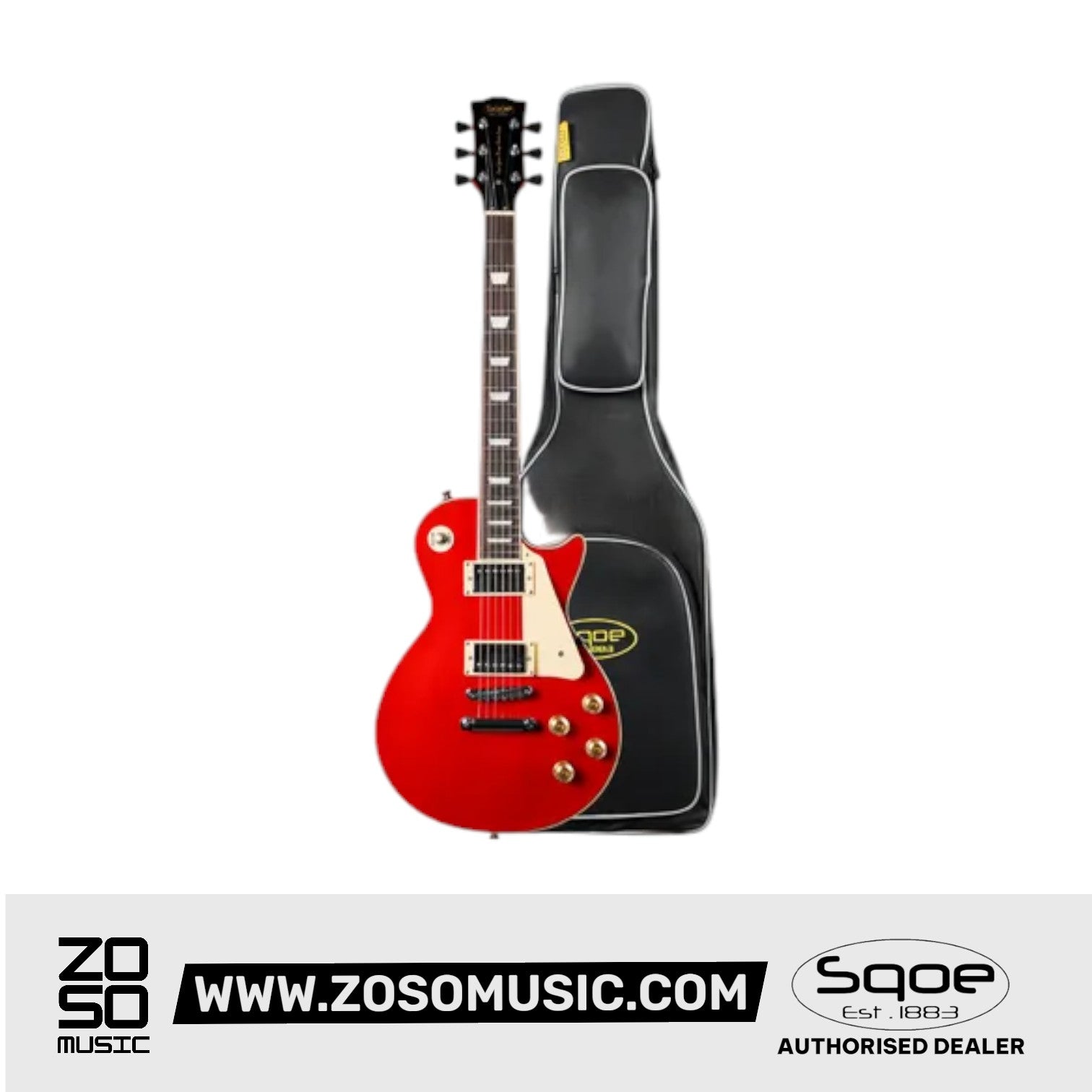 SQOE SELP100 Les Paul Body HH Electric Guitar Rosewood Fretboard | Zoso Music Sdn Bhd
