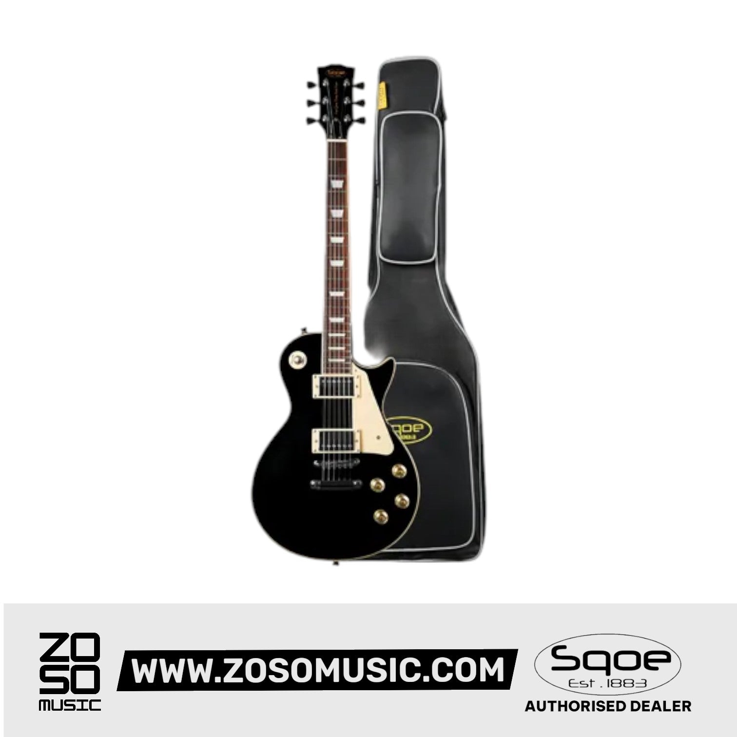 SQOE SELP100 Les Paul Body HH Electric Guitar Rosewood Fretboard