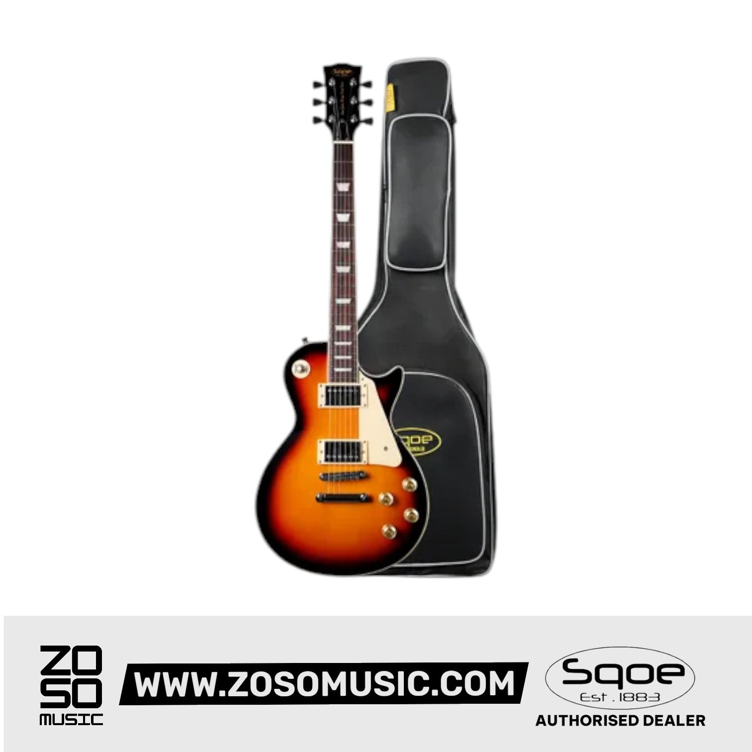 SQOE SELP100 Les Paul Body HH Electric Guitar Rosewood Fretboard