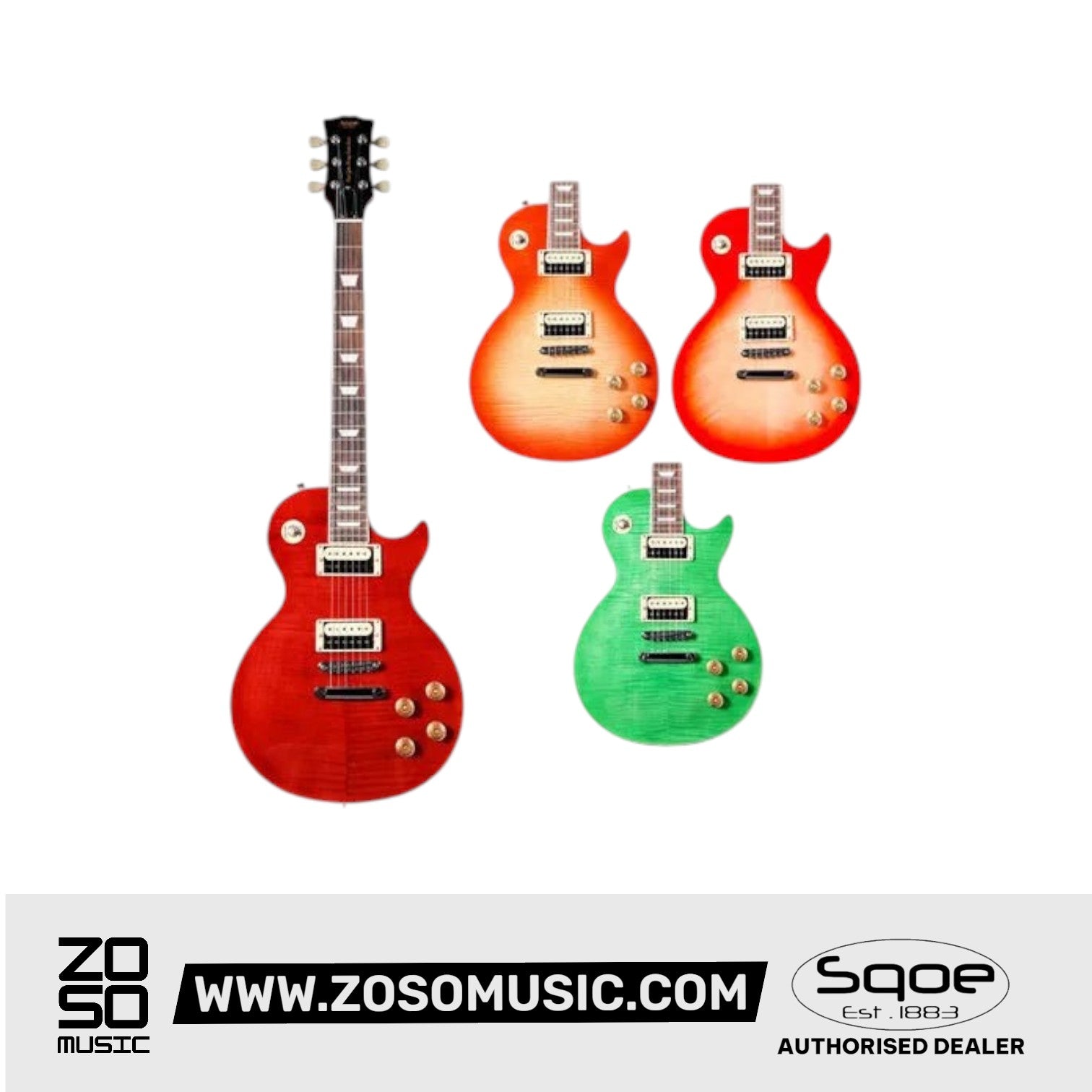 SQOE SELP200 Les Paul Body HH Electric Guitar Rosewood Fretboard | Zoso Music Sdn Bhd